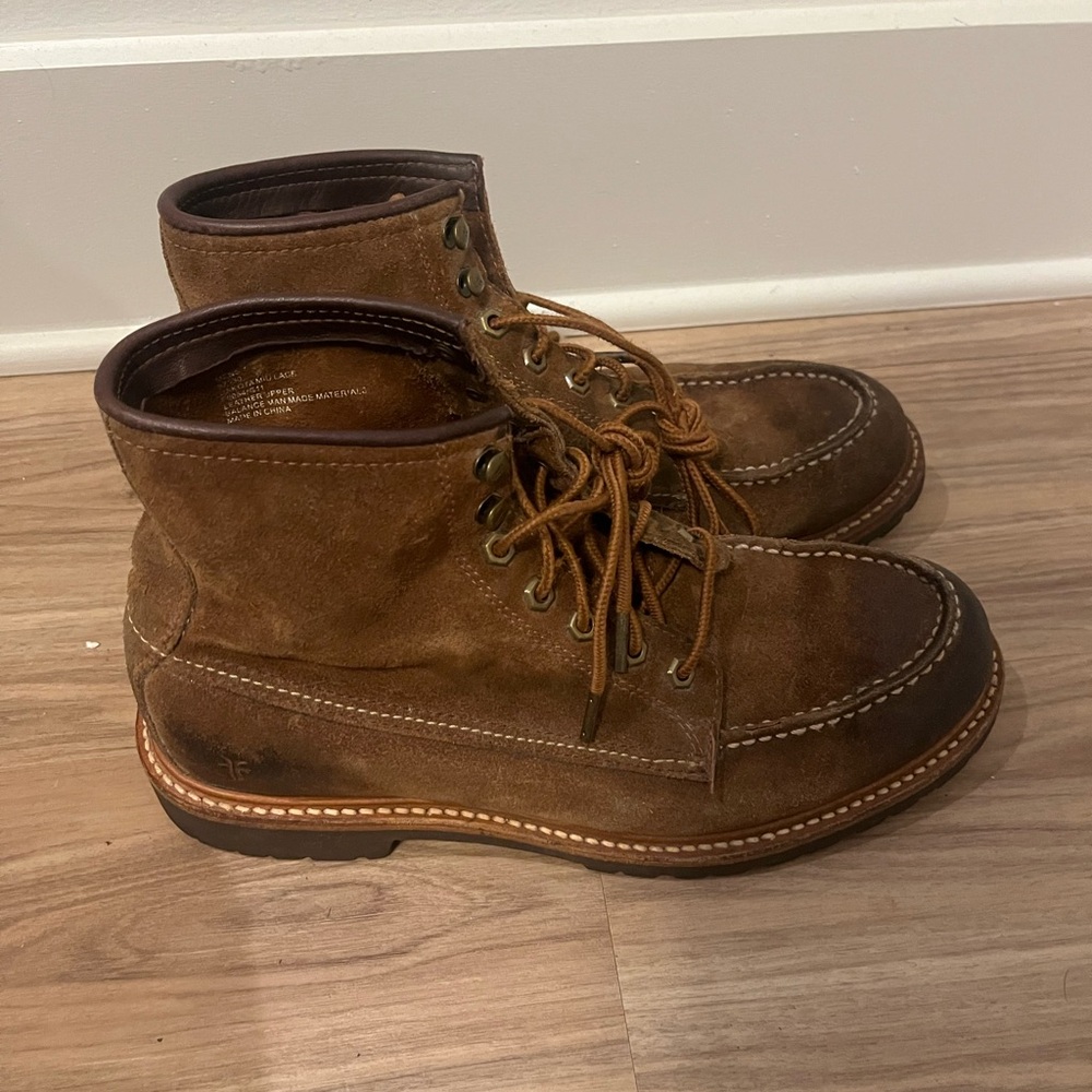 Frye Dakota Men's Lace-Up Suede Leather Boots - Tan - Picture 5 of 5